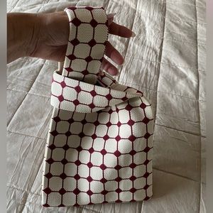 NWOT Cream and Wine colored  bag